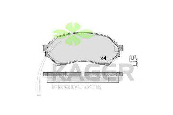 Комплект тормозных колодок, дисковый тормоз KAGER 35-0569