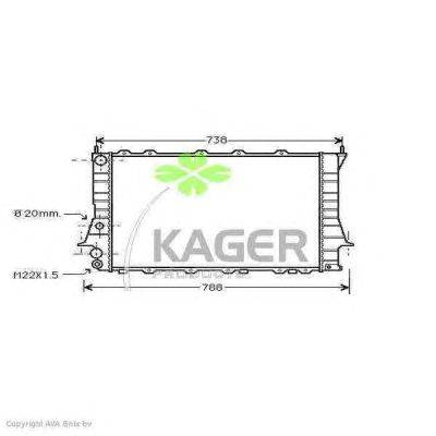 Радиатор, охлаждение двигателя KAGER 310013