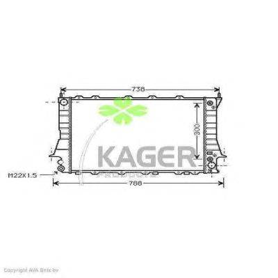 Радиатор, охлаждение двигателя KAGER 310017