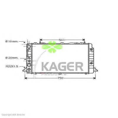 Радиатор, охлаждение двигателя KAGER 310021