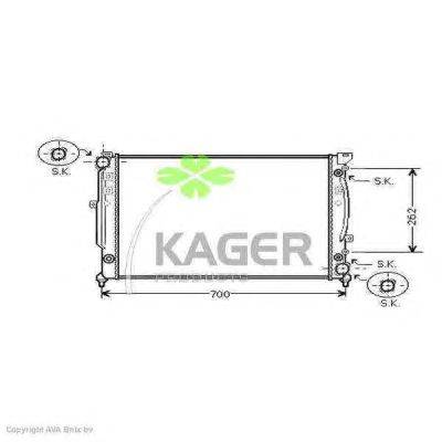 Радиатор, охлаждение двигателя KAGER 310030
