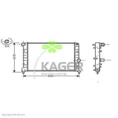 Радиатор, охлаждение двигателя KAGER 310065