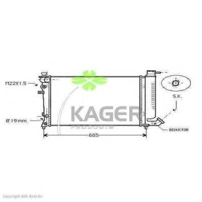 Радиатор, охлаждение двигателя KAGER 310183
