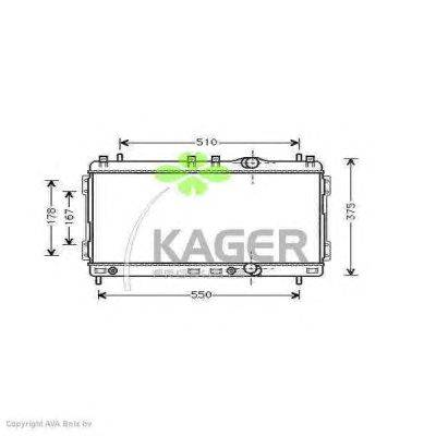 Радиатор, охлаждение двигателя KAGER 310220