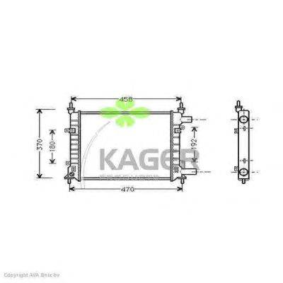 Радиатор, охлаждение двигателя KAGER 310353