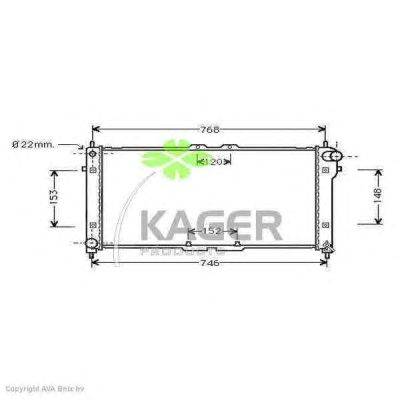 Радиатор, охлаждение двигателя KAGER 310715