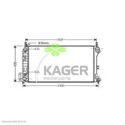 Радиатор, охлаждение двигателя KAGER 310820