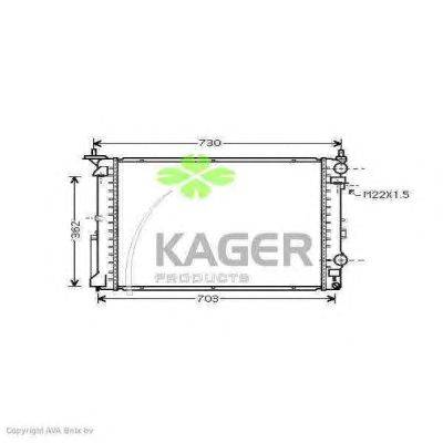 Радиатор, охлаждение двигателя KAGER 310962