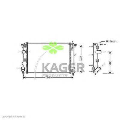 Радиатор, охлаждение двигателя KAGER 310973
