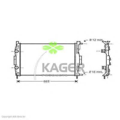 Радиатор, охлаждение двигателя KAGER 310982