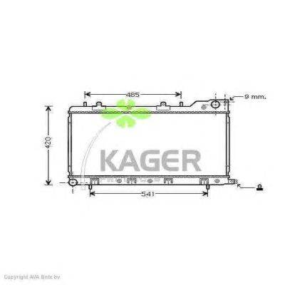 Радиатор, охлаждение двигателя KAGER 311033