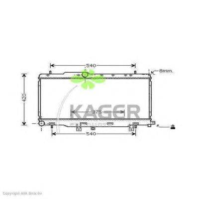 Радиатор, охлаждение двигателя KAGER 31-1041