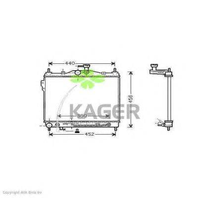Радиатор, охлаждение двигателя KAGER 31-1255