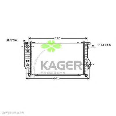 Радиатор, охлаждение двигателя KAGER 31-1435
