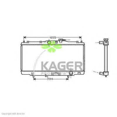 Радиатор, охлаждение двигателя KAGER 31-1667