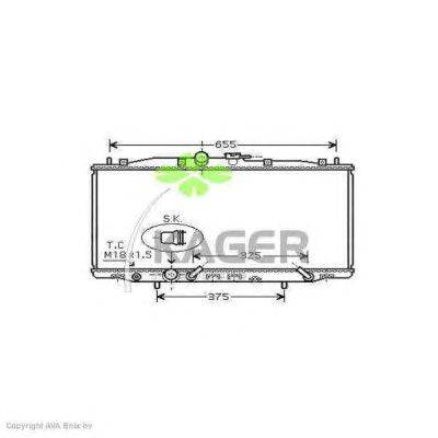 Радиатор, охлаждение двигателя KAGER 31-1672