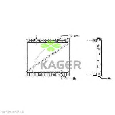 Радиатор, охлаждение двигателя KAGER 311679