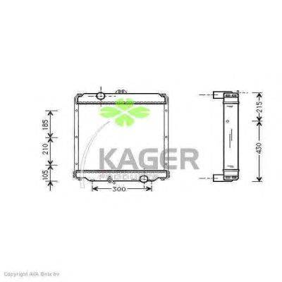 Радиатор, охлаждение двигателя KAGER 31-1884