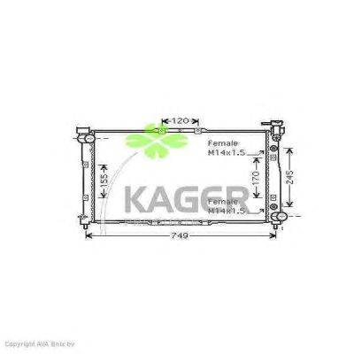 Радиатор, охлаждение двигателя KAGER 31-1997