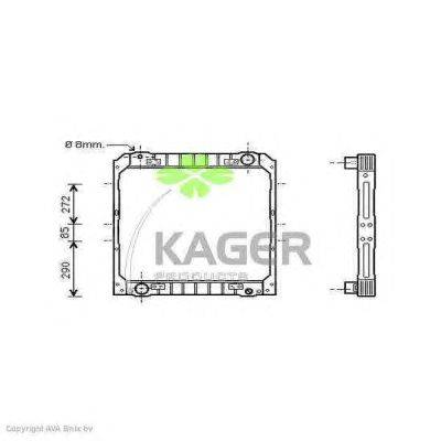 Радиатор, охлаждение двигателя KAGER 312228