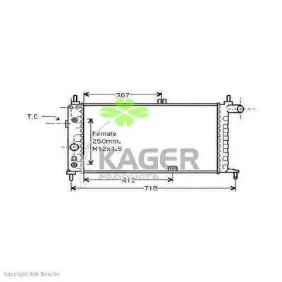 Радиатор, охлаждение двигателя KAGER 31-2429