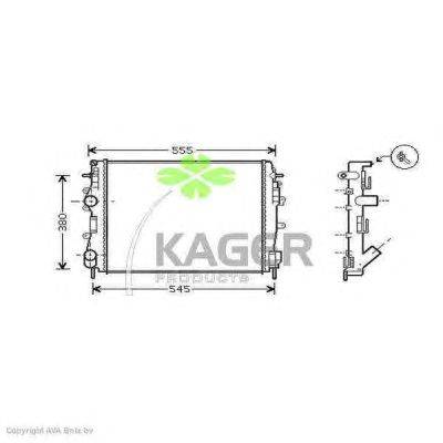 Радиатор, охлаждение двигателя KAGER 312446