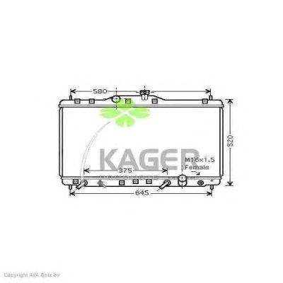 Радиатор, охлаждение двигателя KAGER 312575
