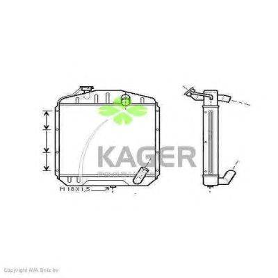 Радиатор, охлаждение двигателя KAGER 312600