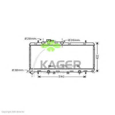 Радиатор, охлаждение двигателя KAGER 312793