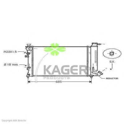 Радиатор, охлаждение двигателя KAGER 312797