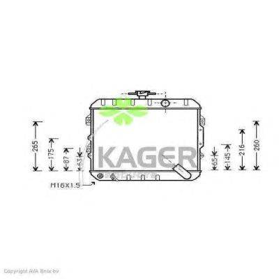 Радиатор, охлаждение двигателя KAGER 312884