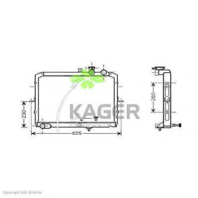 Радиатор, охлаждение двигателя KAGER 312891