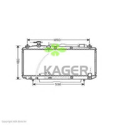 Радиатор, охлаждение двигателя KAGER 313013