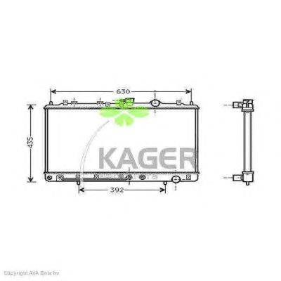 Радиатор, охлаждение двигателя KAGER 313124