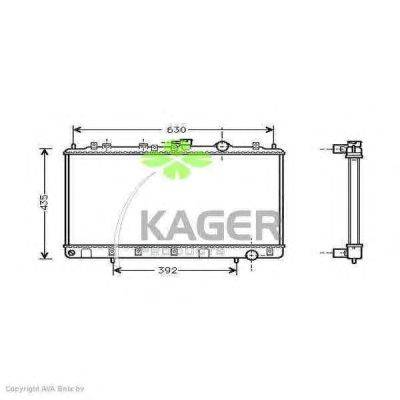 Радиатор, охлаждение двигателя KAGER 313125