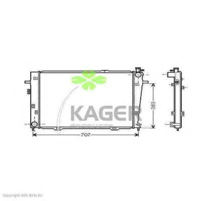 Радиатор, охлаждение двигателя KAGER 313443
