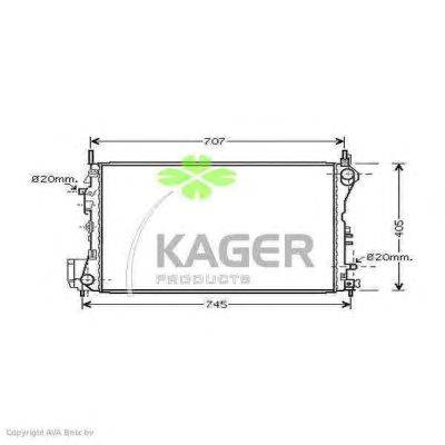 Радиатор, охлаждение двигателя KAGER 31-3472