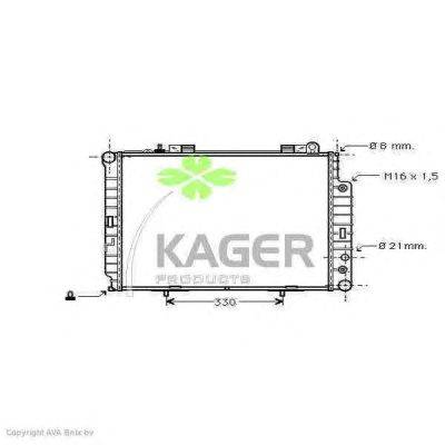 Радиатор, охлаждение двигателя KAGER 313565