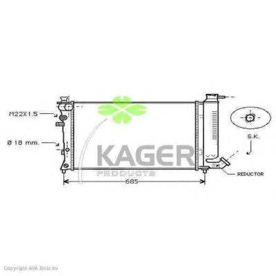 Радиатор, охлаждение двигателя KAGER 31-3637