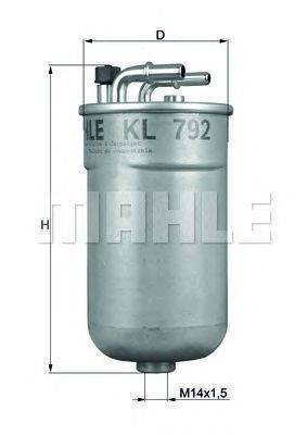 Топливный фильтр MAHLE ORIGINAL KL792