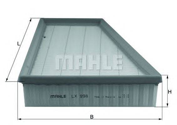 Воздушный фильтр MAHLE ORIGINAL LX998