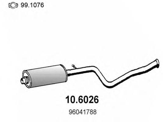 Средний глушитель выхлопных газов ASSO 10.6026