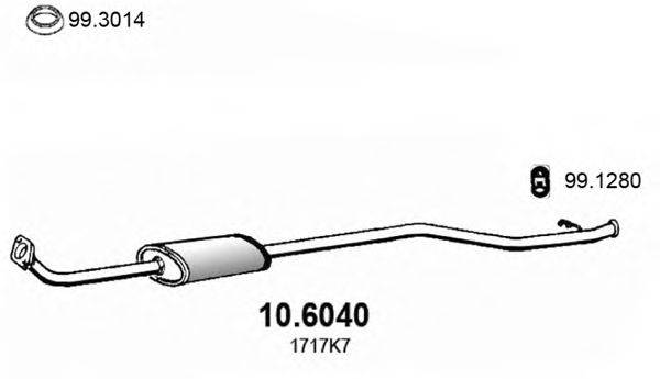Средний глушитель выхлопных газов ASSO 10.6040