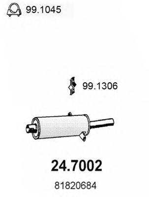 Глушитель выхлопных газов конечный ASSO 24.7002