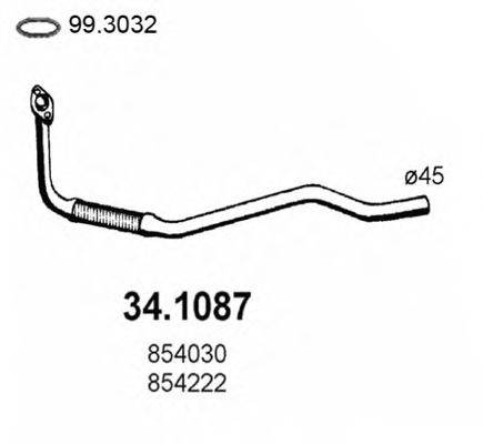 Труба выхлопного газа ASSO 341087