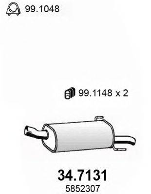 Глушитель выхлопных газов конечный ASSO 34.7131