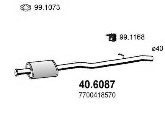 Средний глушитель выхлопных газов ASSO 40.6087