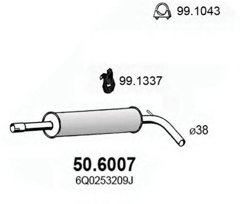 Средний глушитель выхлопных газов ASSO 506007