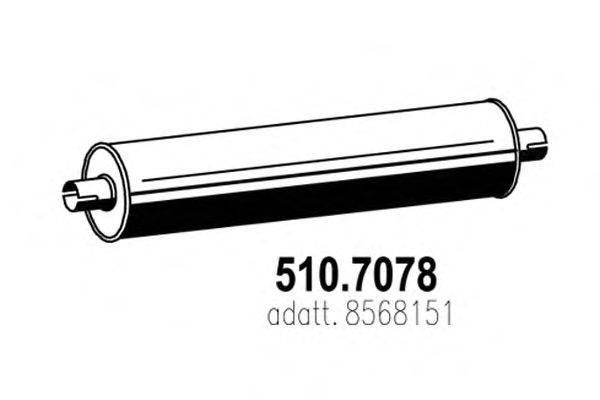 Средний / конечный глушитель ОГ ASSO 510.7078
