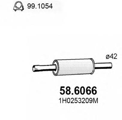 Средний глушитель выхлопных газов ASSO 58.6066